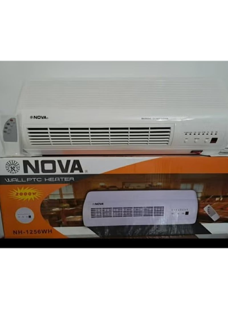 NOVA NH-1256WH Electric Wall Heater with Fast Heating System Powerful wall-mounted heater designed for efficient warmth, featuring PTC ceramic element, dual power modes, remote control operation, low noise airflow, and modern space-saving construction. - Image 4